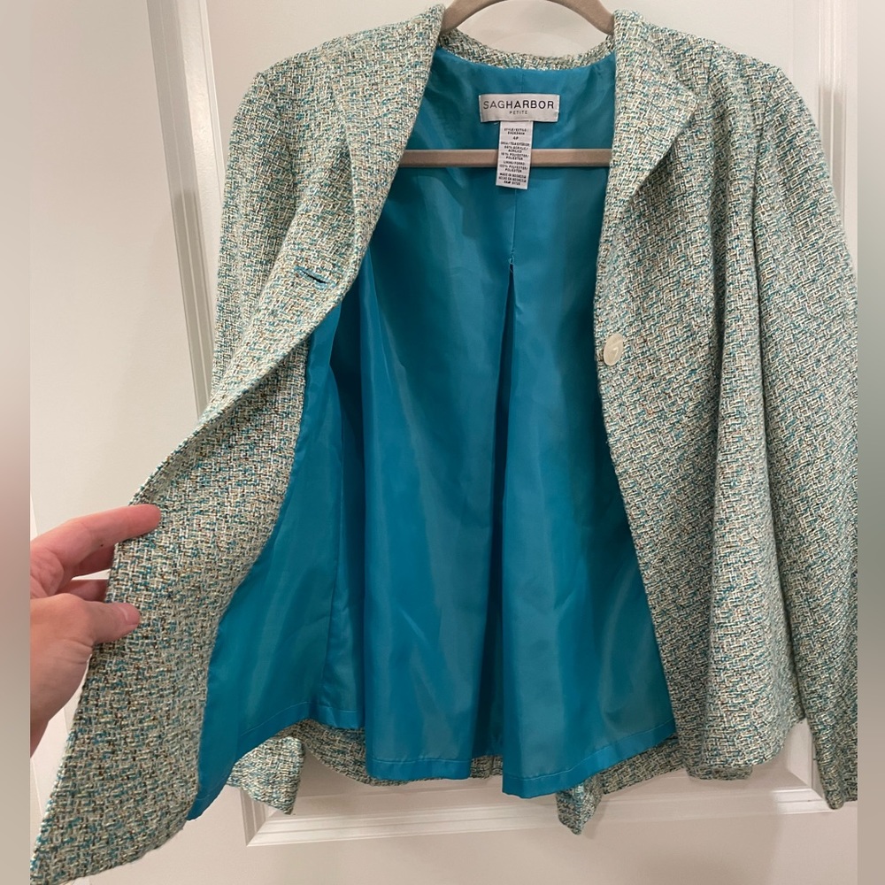 One Button Tweed Blazer - Picture 4 of 8